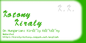 kotony kiraly business card